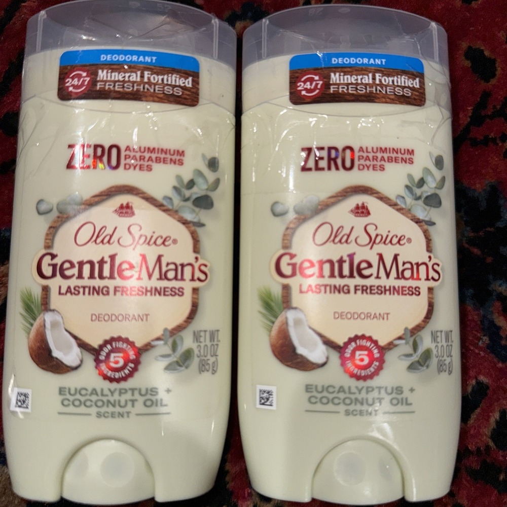 Old Spice GentleMan's Blend Deodorant X2 Eucalyptus with Coconut Oil, Aluminum F